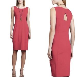 Eileen Fisher Coral Sleeveless Open Back Rayon Knit Dress